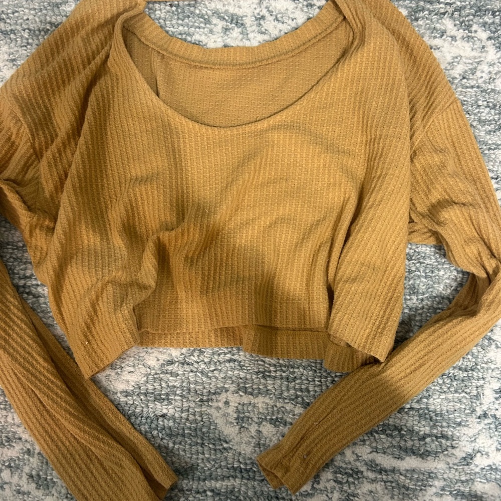 Aeropostale Orange Ribbed Crop Blouse